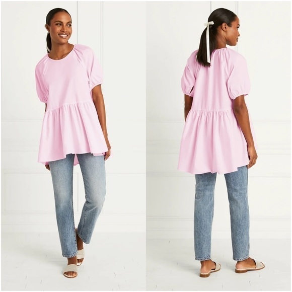 HILL HOUSE The Francesca Top In Ballerina Pink - Picture 1 of 4